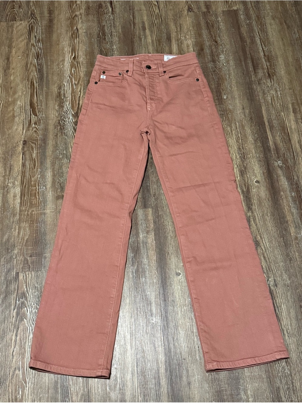AG Adriano Goldschmied Kinsley High Rise Crop Jeans Women's 24 in Corral Peach W